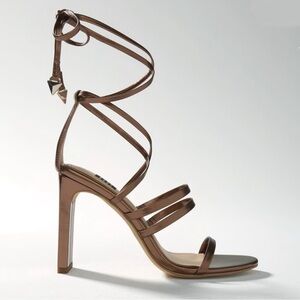 White House Black Market Metallic Brown Strappy Heels